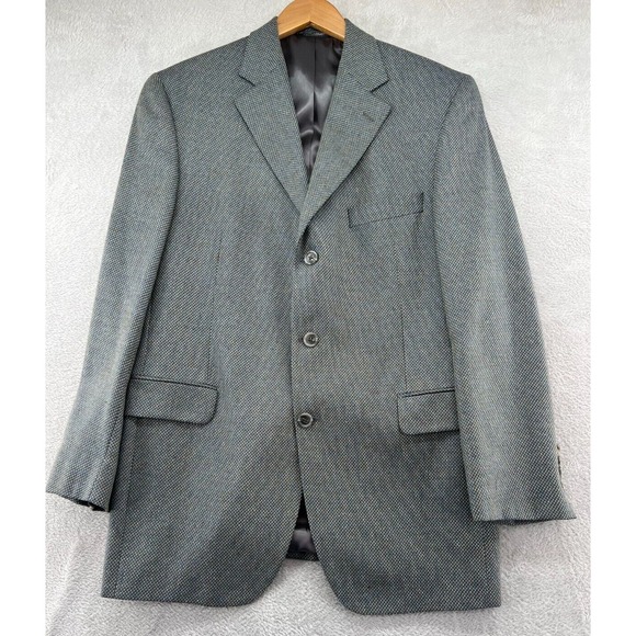 Jack Victor Blazer Mens 42R Gray Silk Wool Suit Jacket Sport Coat 3 Button Saks
